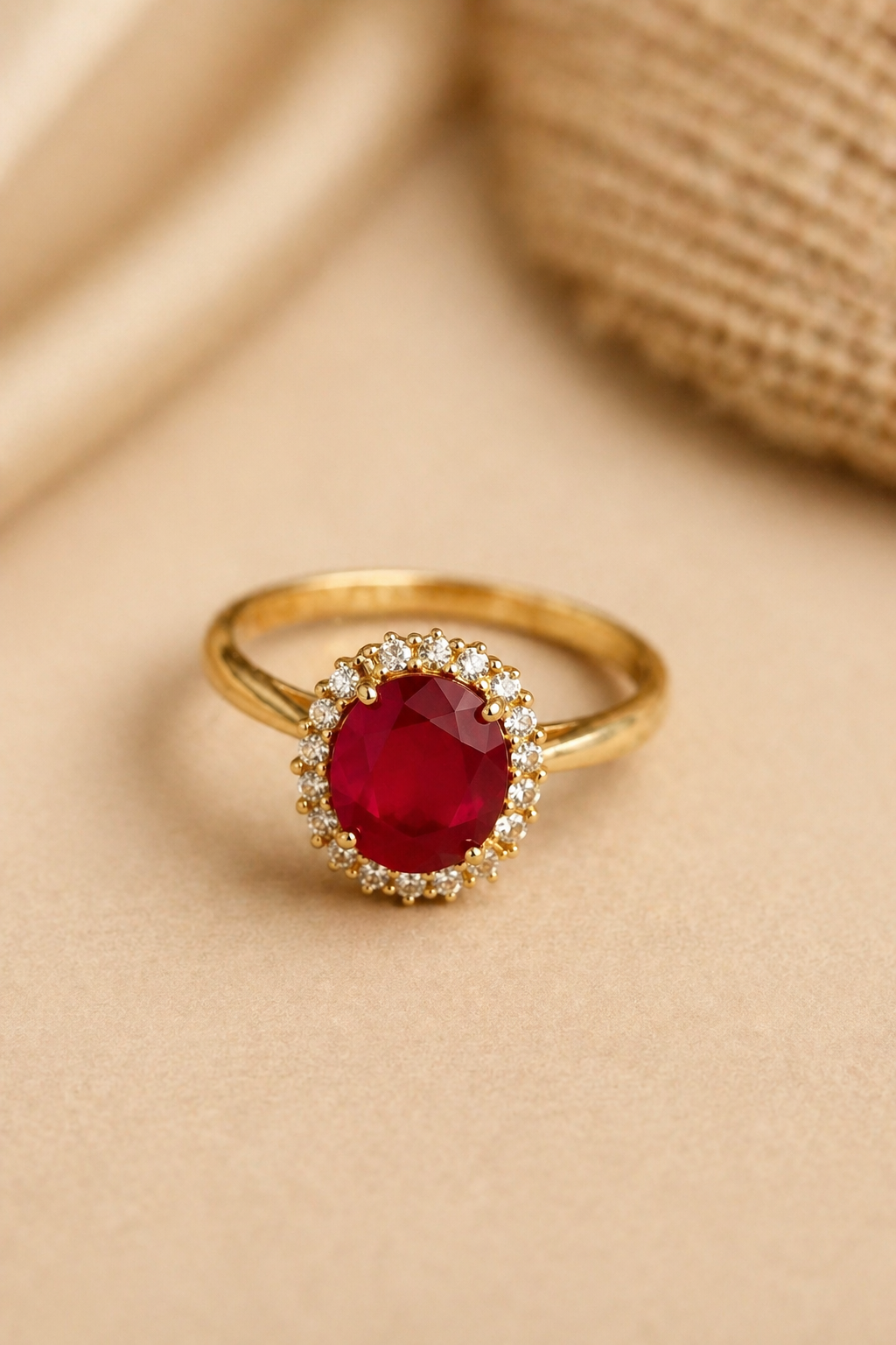 Scarlet Halo Elegance Ring