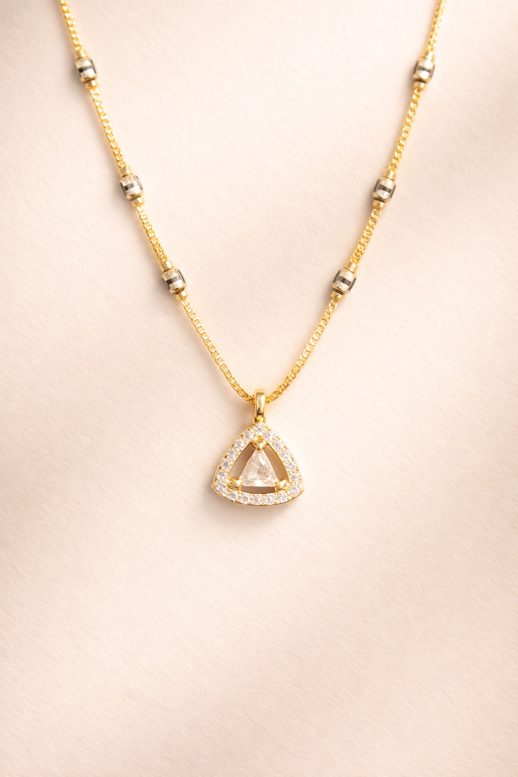 Trinity Spark Triangle Necklace