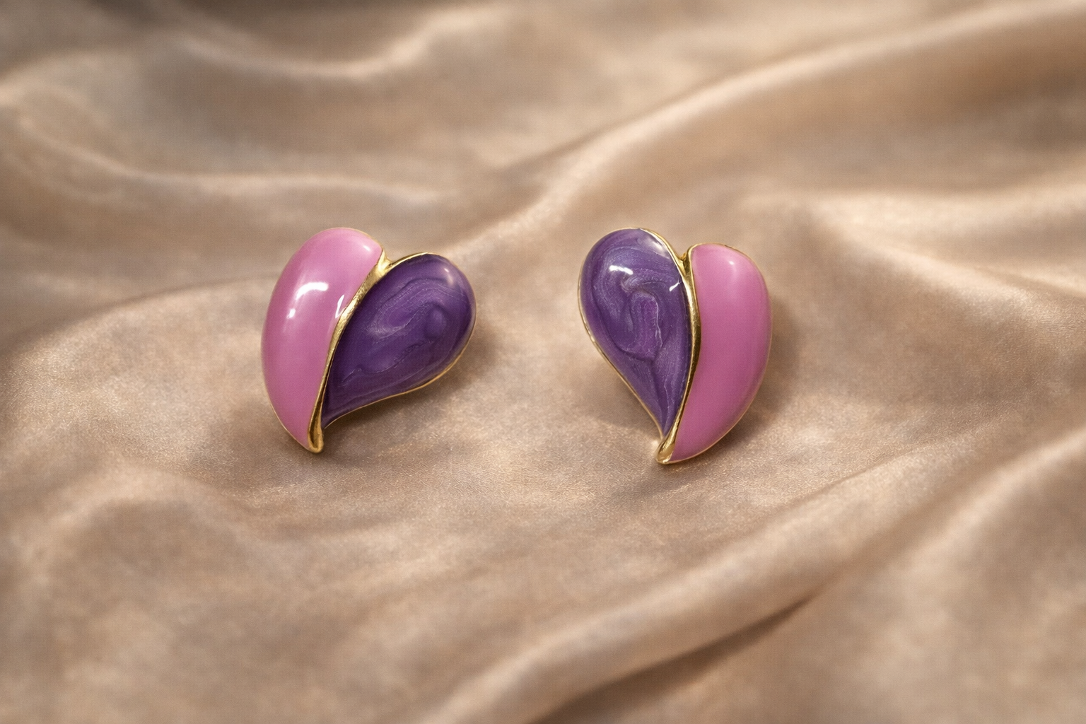 Blush Berry Heart Earrings