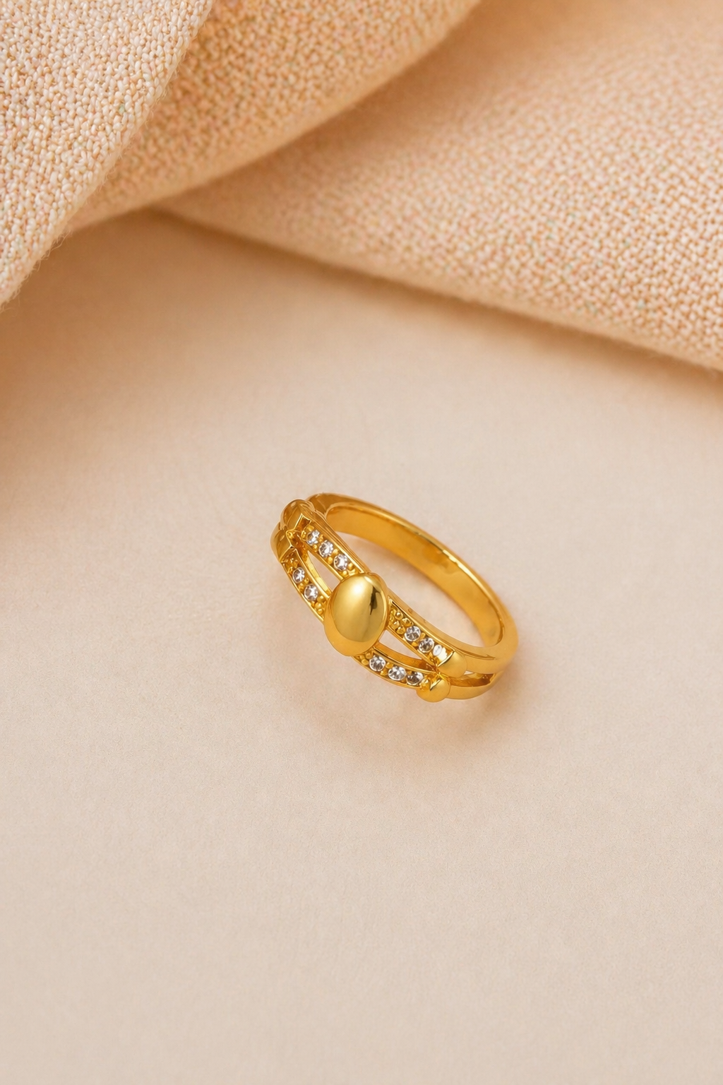Golden Pearl Charm Ring