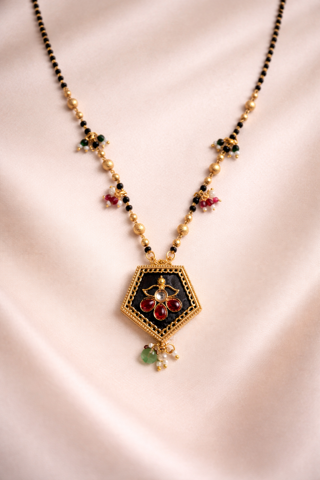Floral Hexa Mangalsutra Pendant