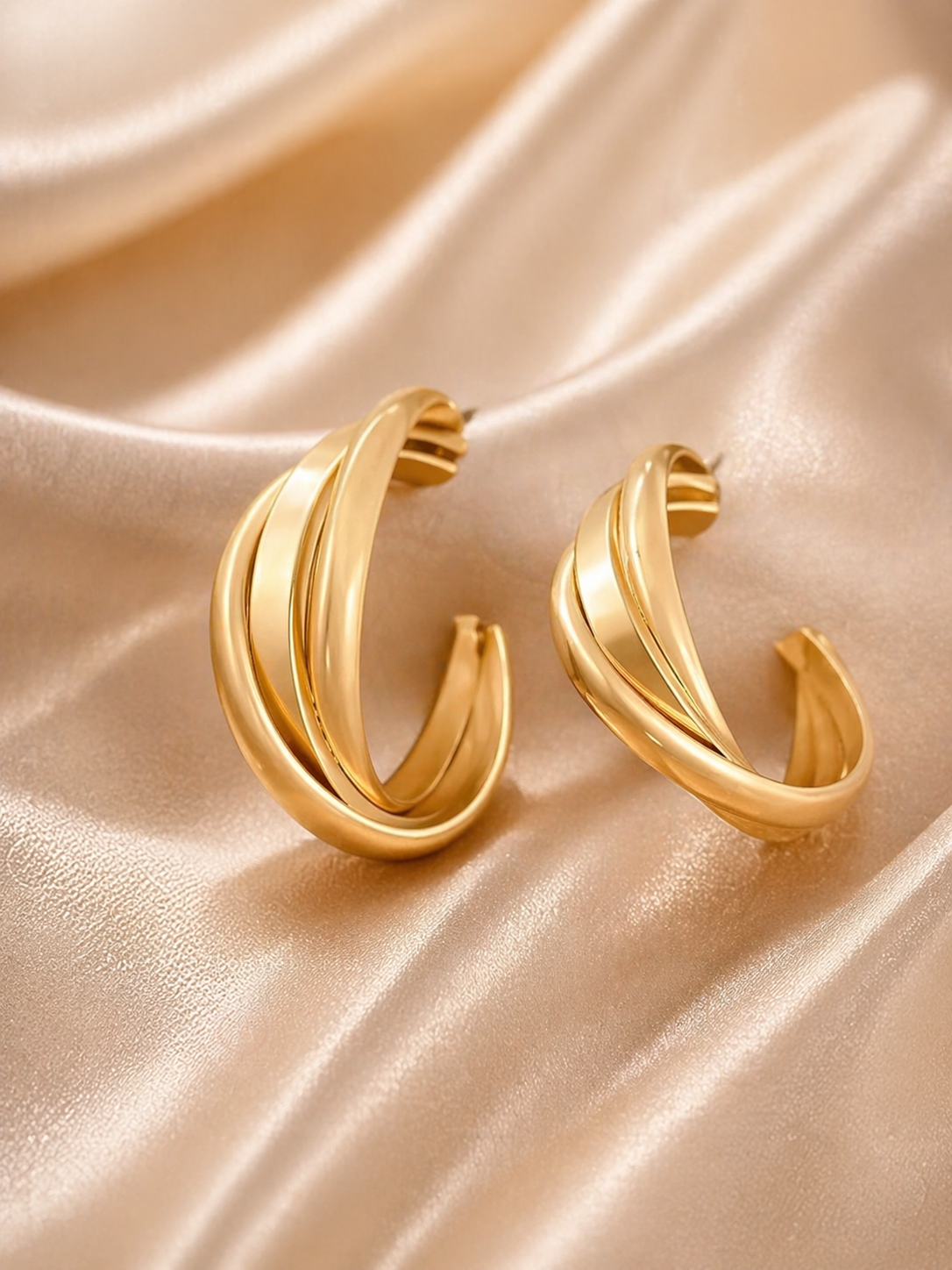 Golden Twist Luxe Hoops