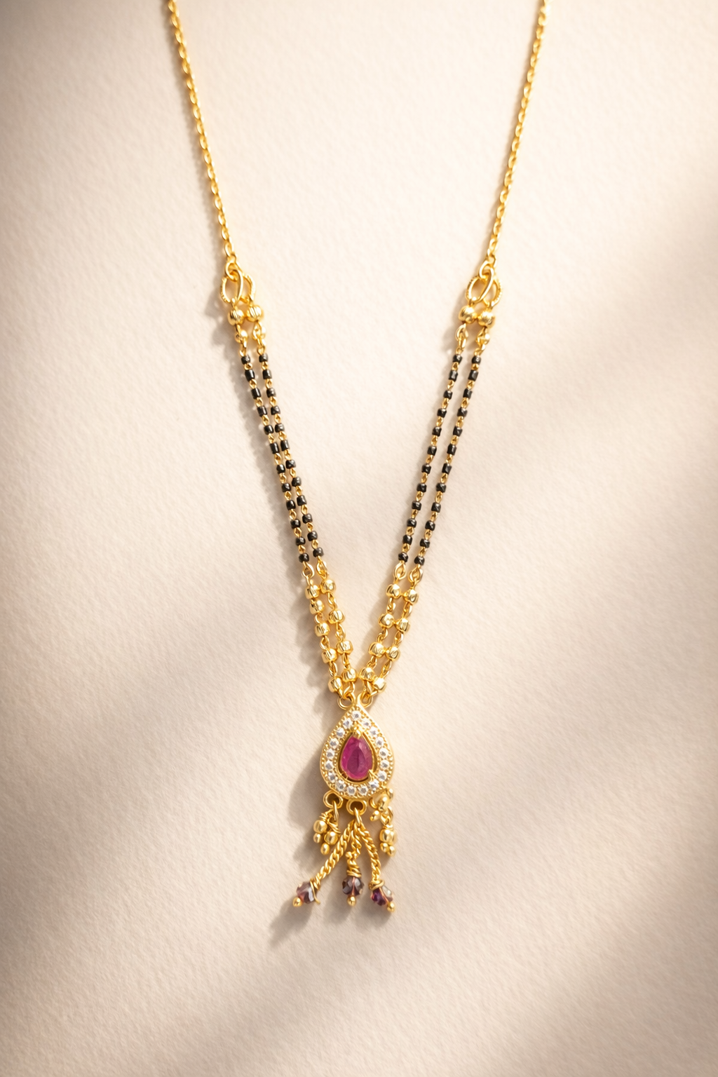 Ruby Drop Elegance Mangalsutra
