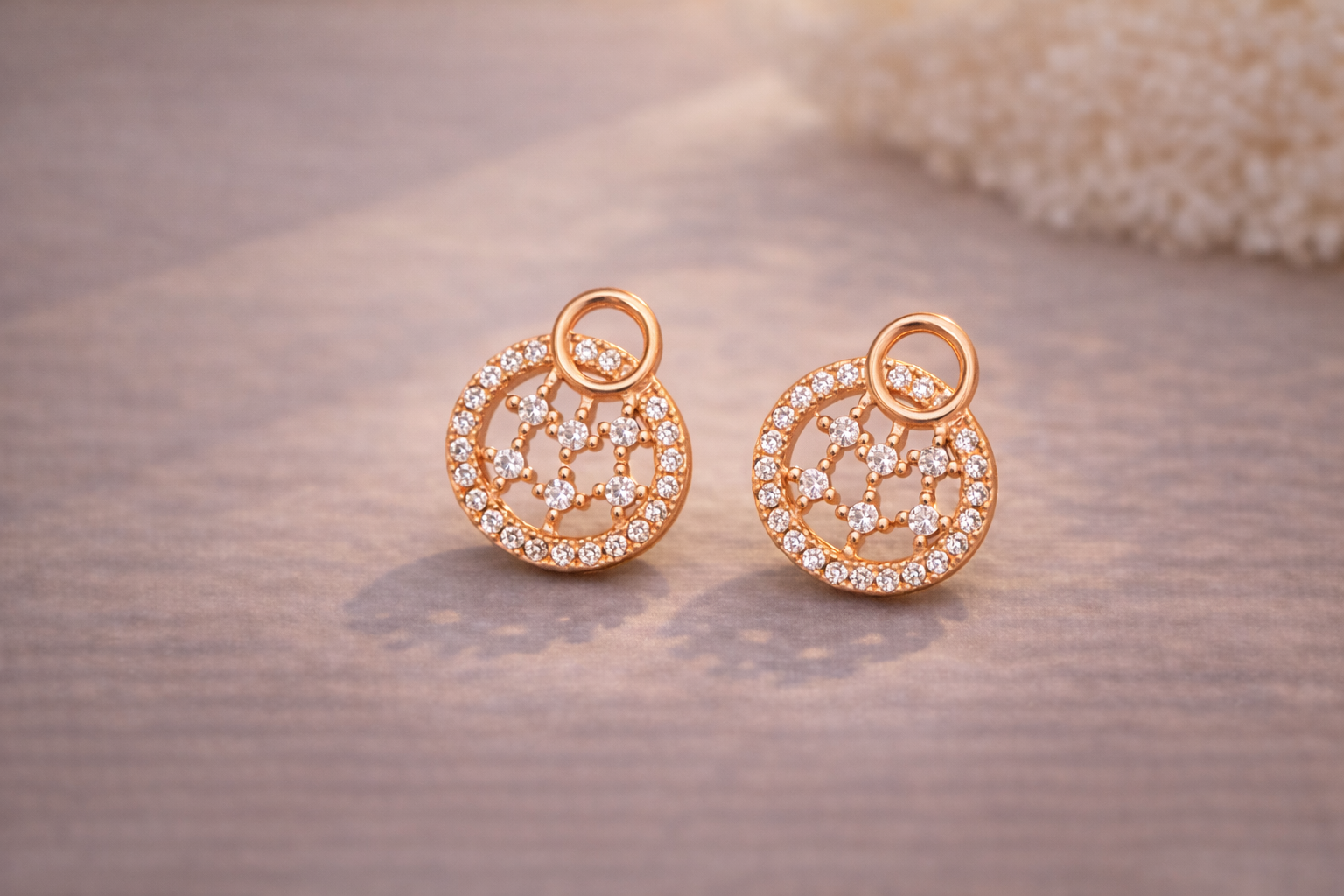 Celestial Circle Crystal Stud Earrings