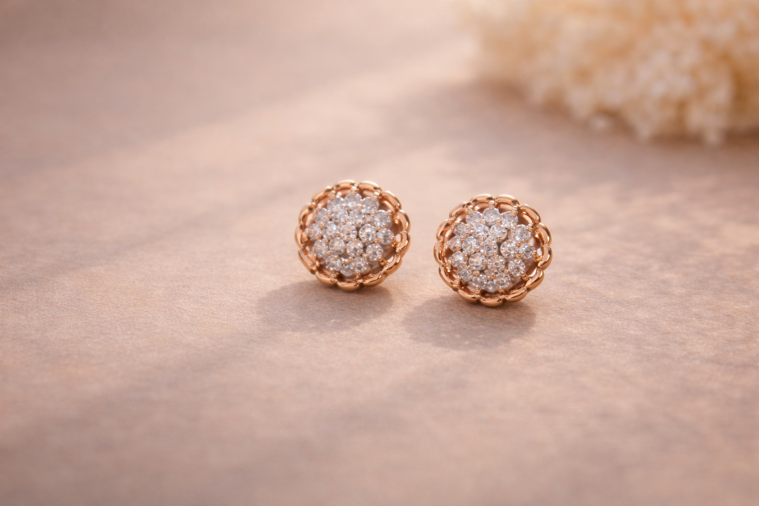 Golden Blossom Spark Stud Earrings
