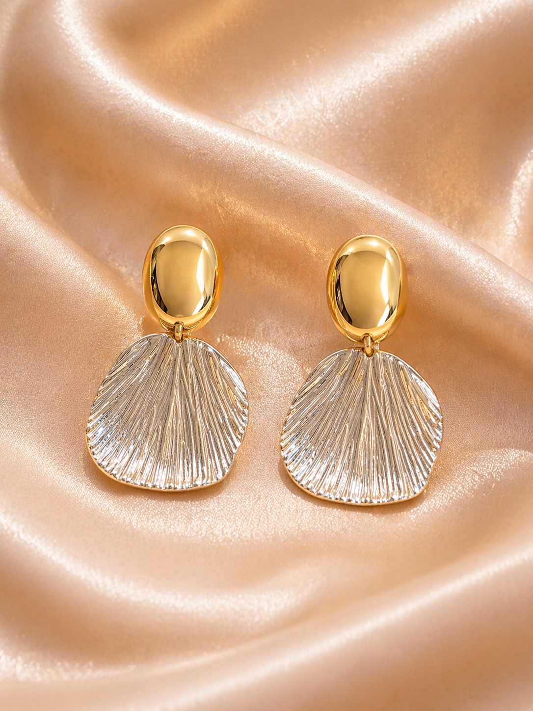Golden Shell Luxe Drop Earrings