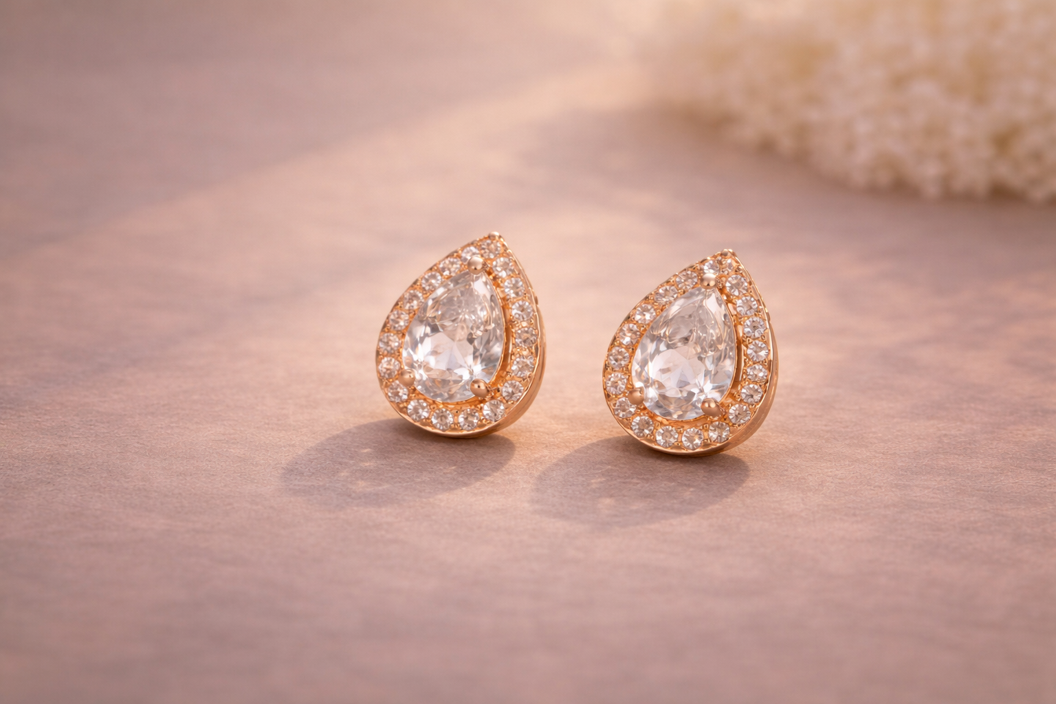 Radiant Teardrop Crystal Stud Earrings