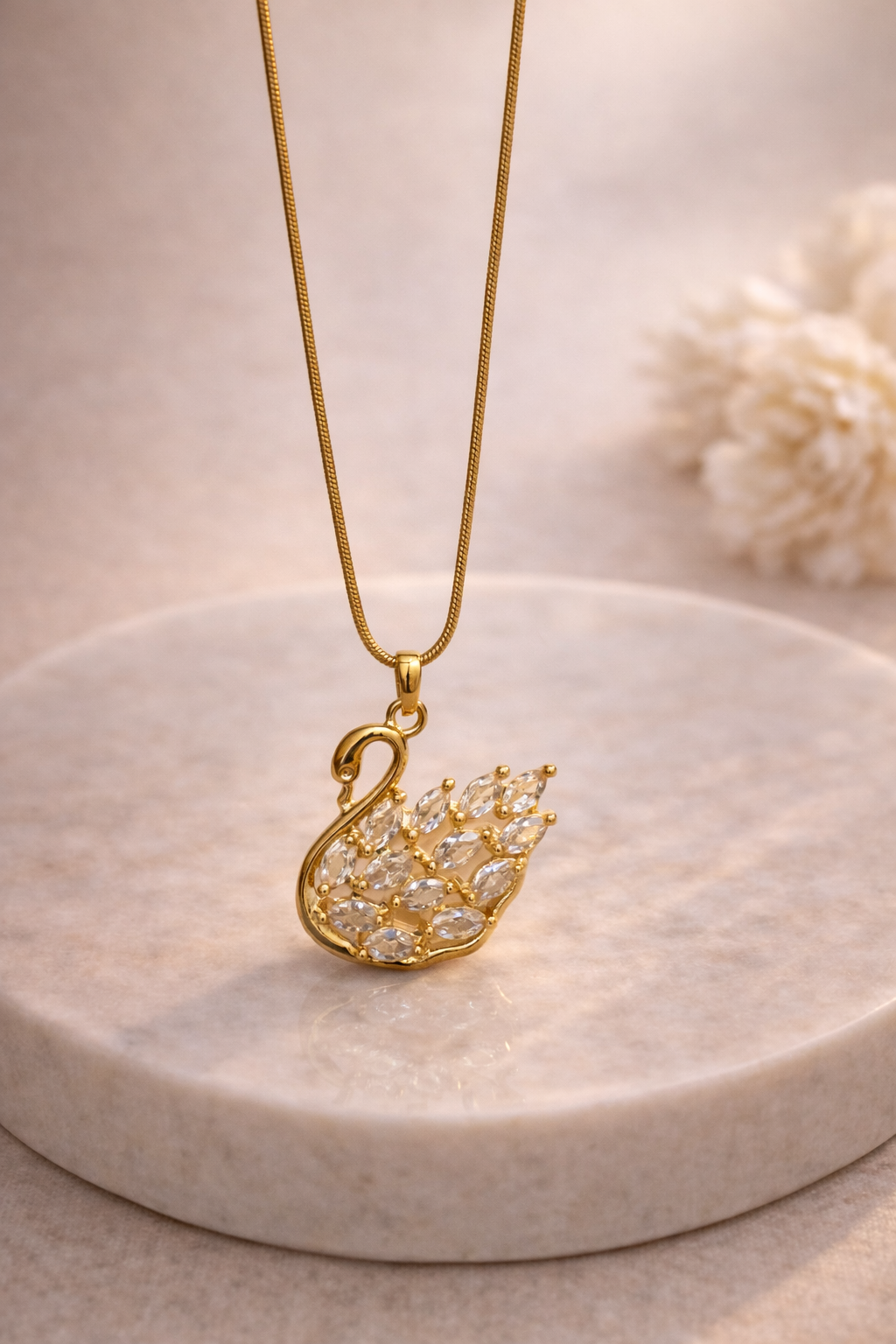Golden Swan Elegance Pendant