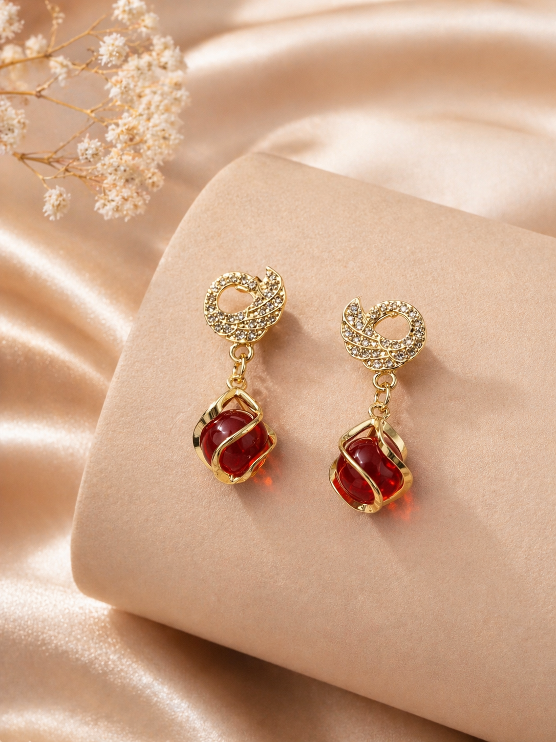 Crimson Twist Luxe Earrings