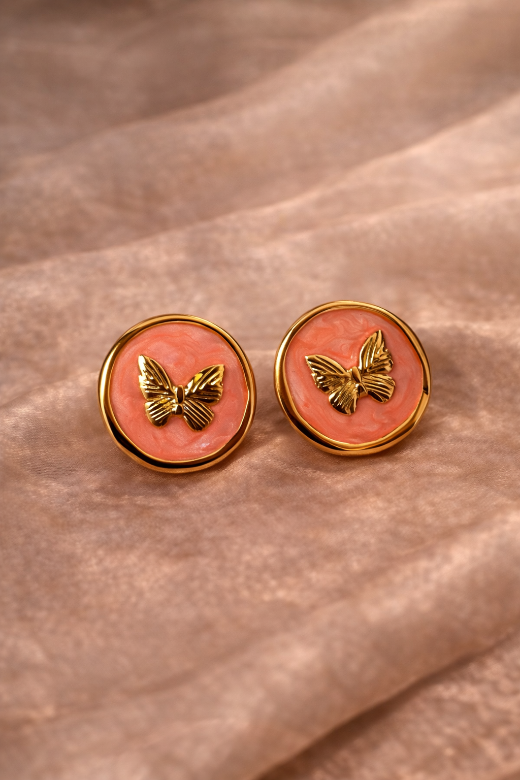 Butterfly Blush Stud Earrings