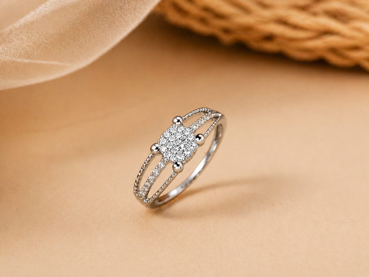 Diamond Bloom Split Ring