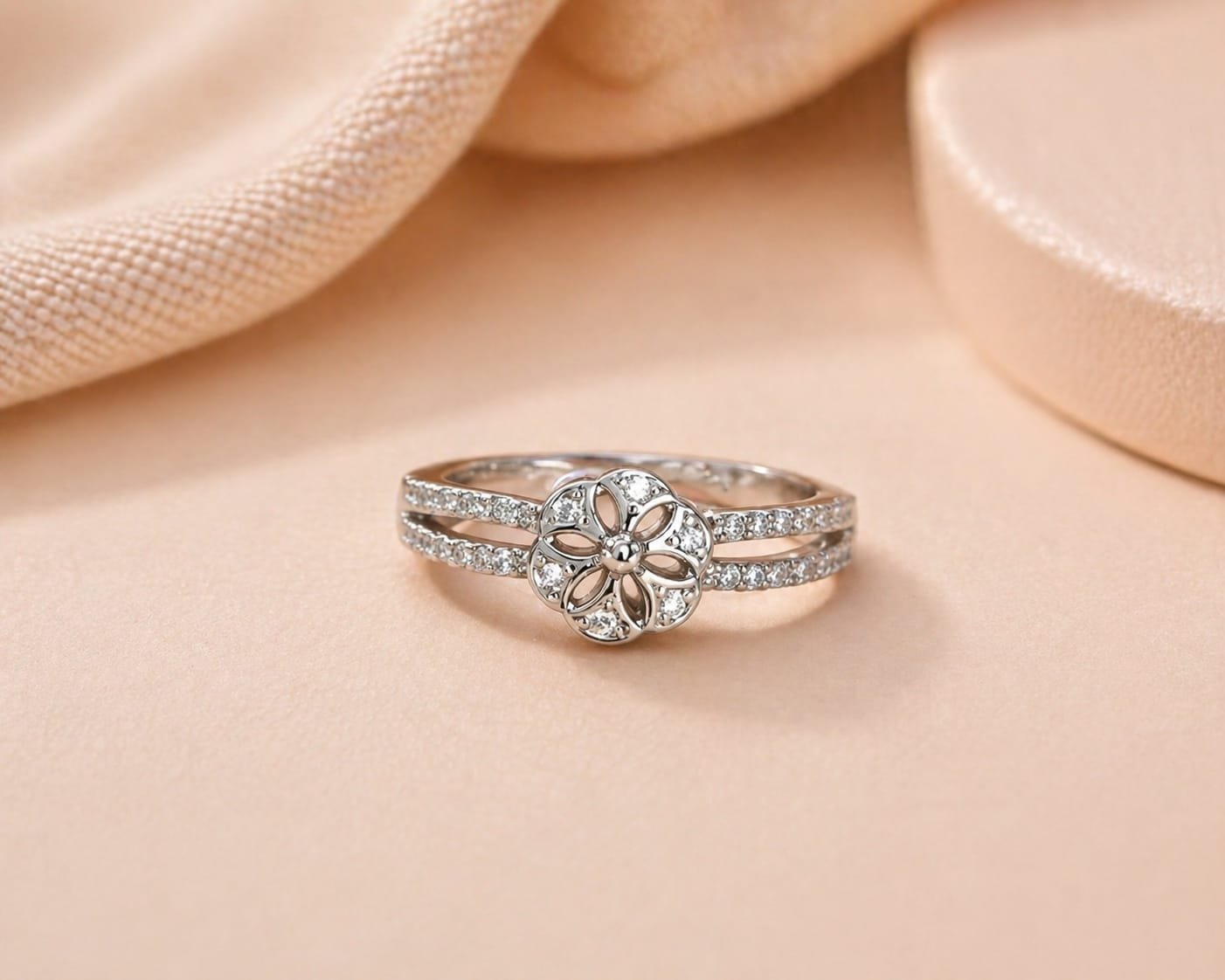 Silver Blossom Spark Ring