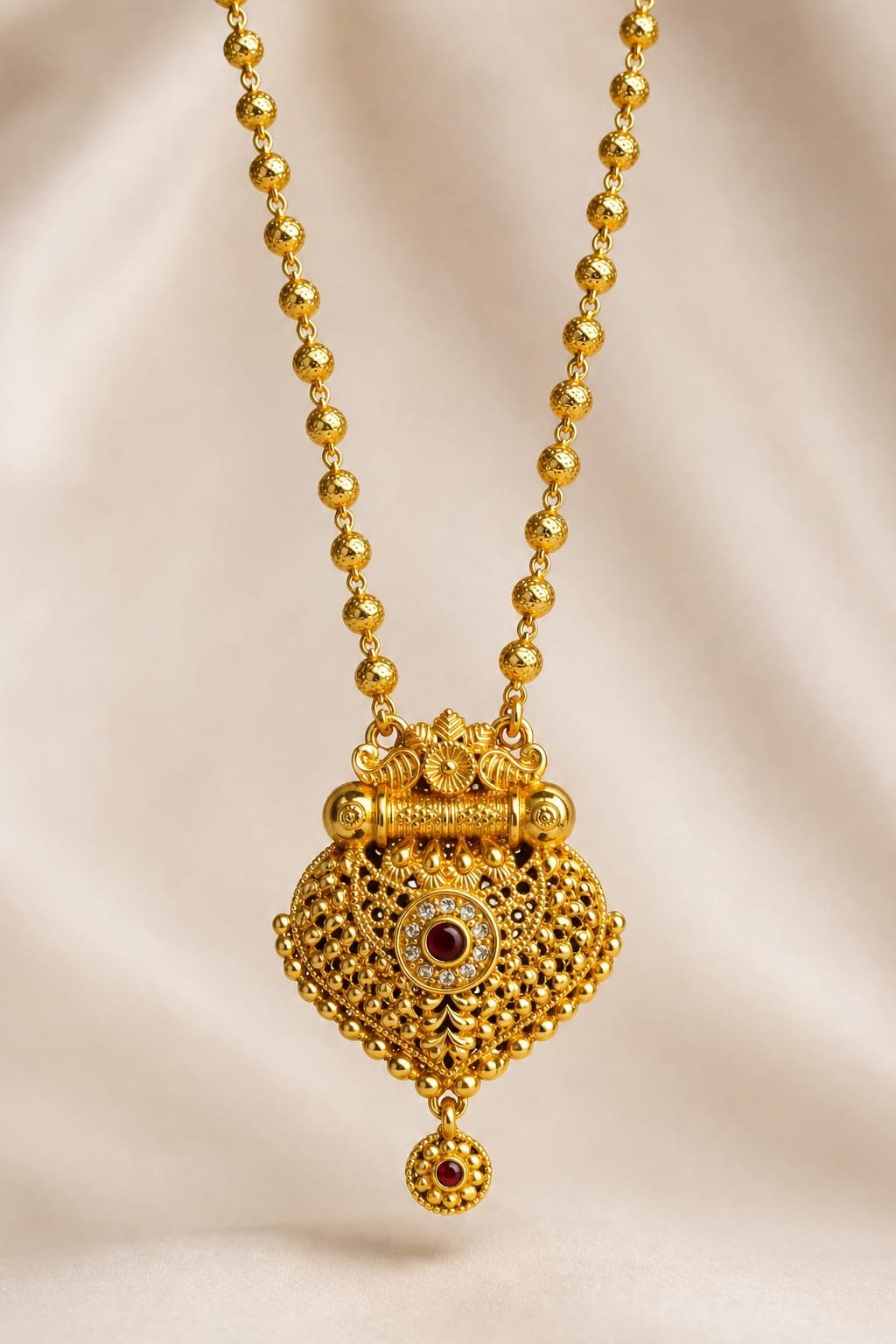 Royal Antique Gold Pendant Necklace