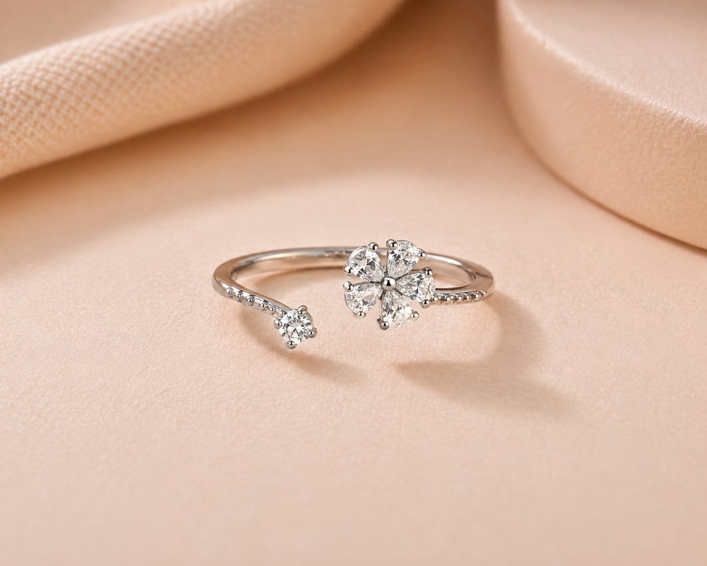 Floral Spark Open Ring