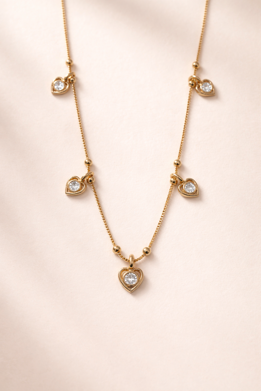 Sparkling Heart Charm Necklace