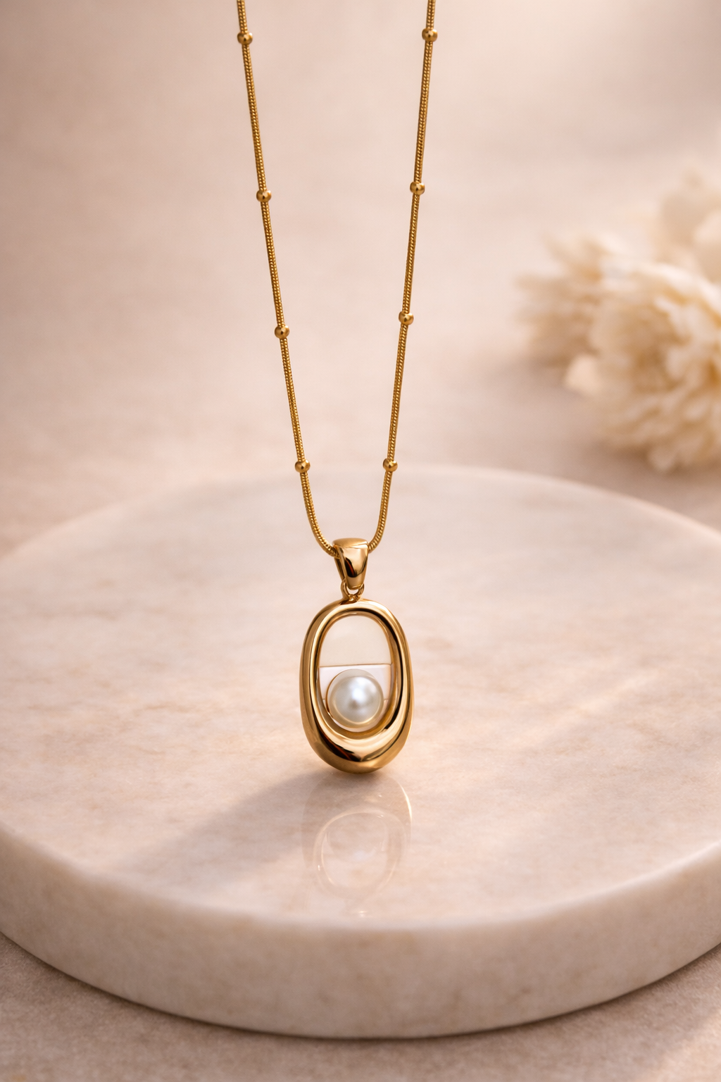Golden Pearl Elegance Pendant