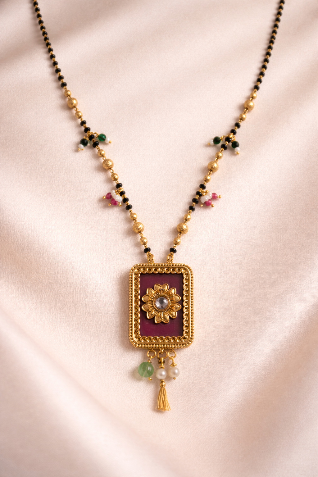 Royal Floral Square Mangalsutra