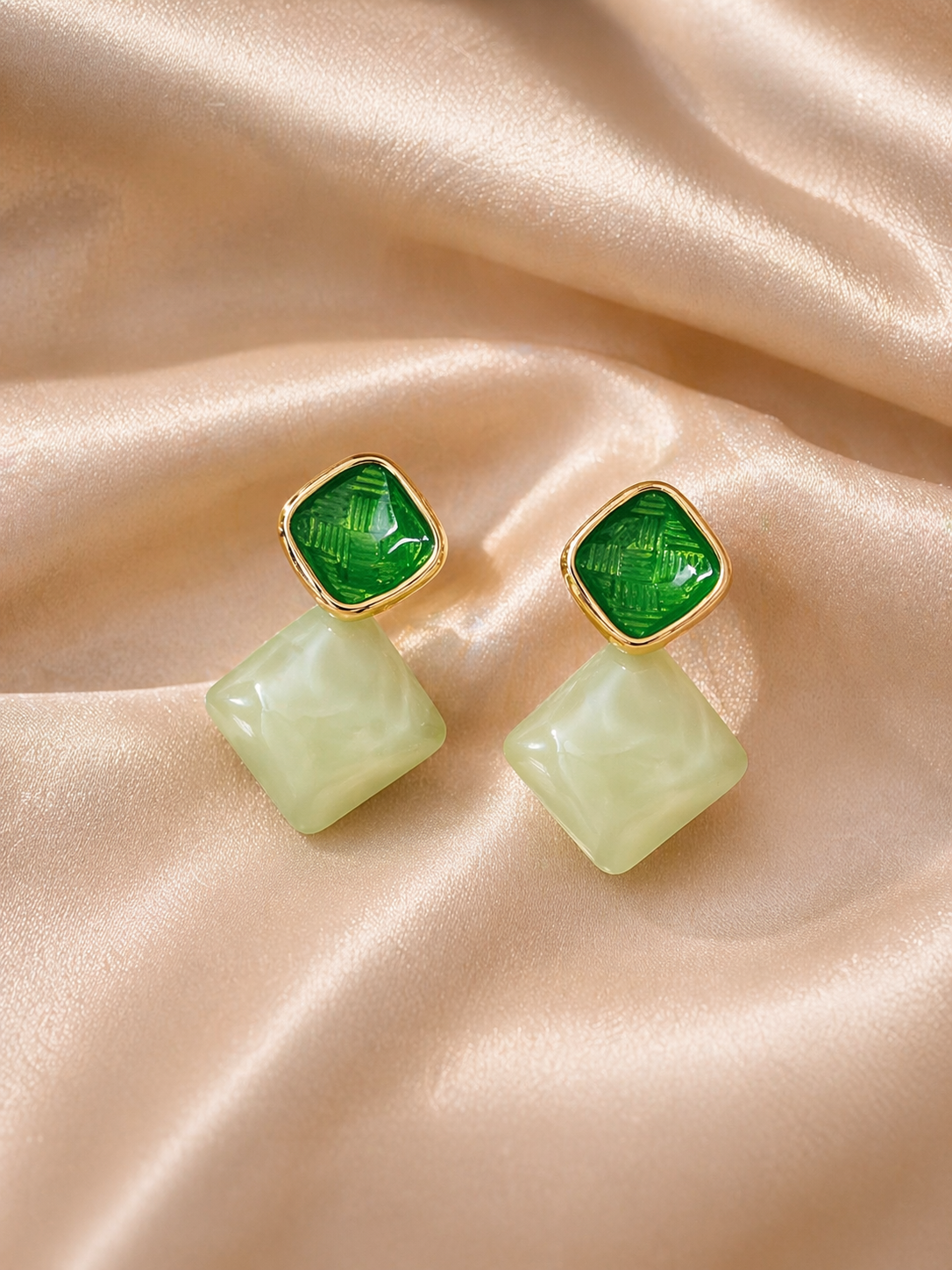 Emerald Mist Luxe Drop Earrings