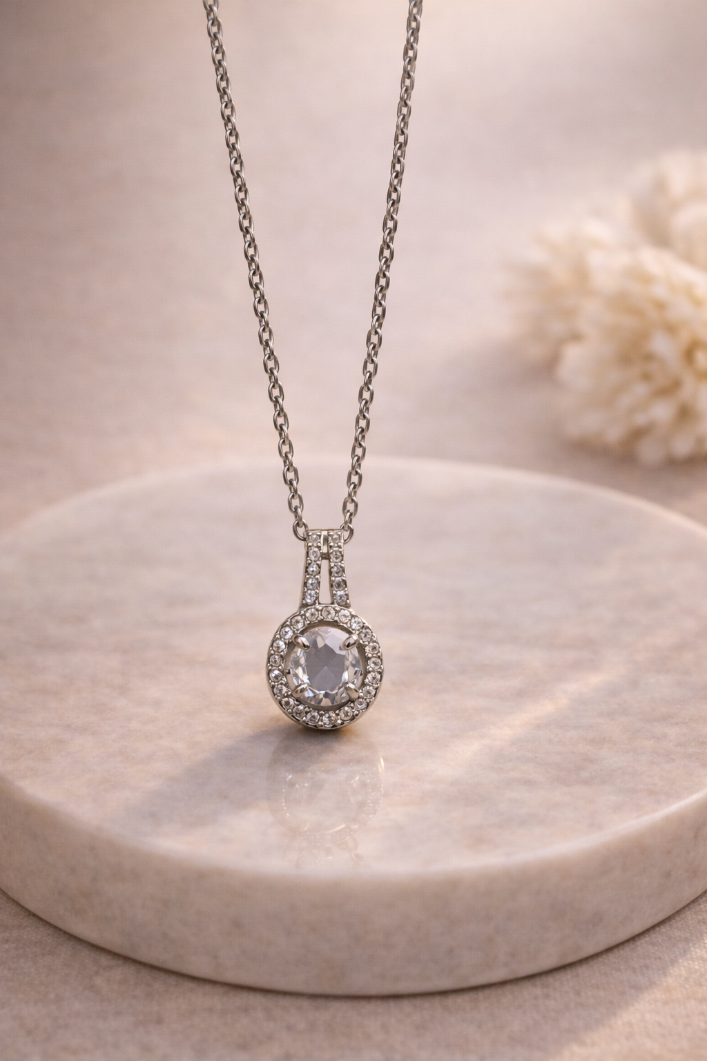 Silver Halo Sparkle Pendant