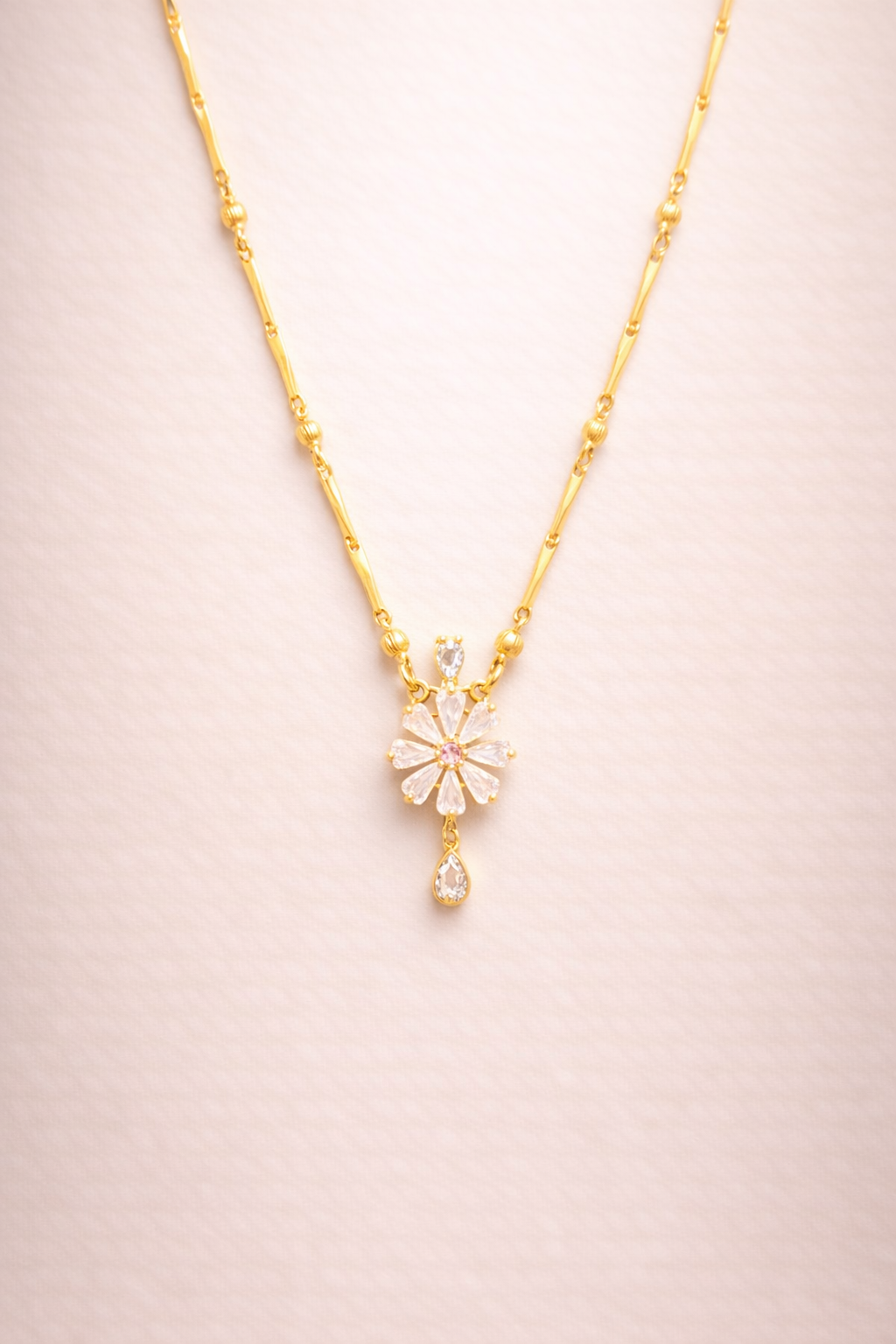 Crystal Bloom Drop Necklace