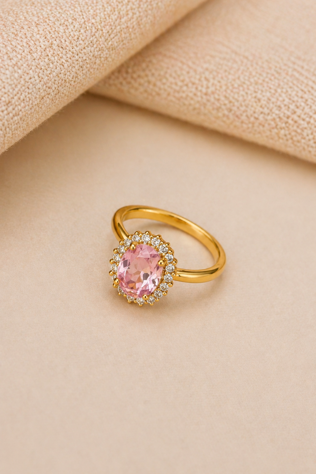 Blush Spark Halo Ring