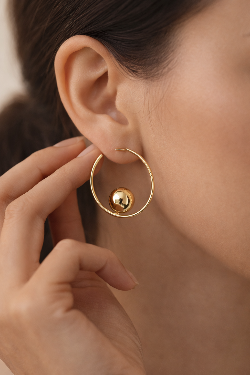 Golden Orbit Hoop Earrings