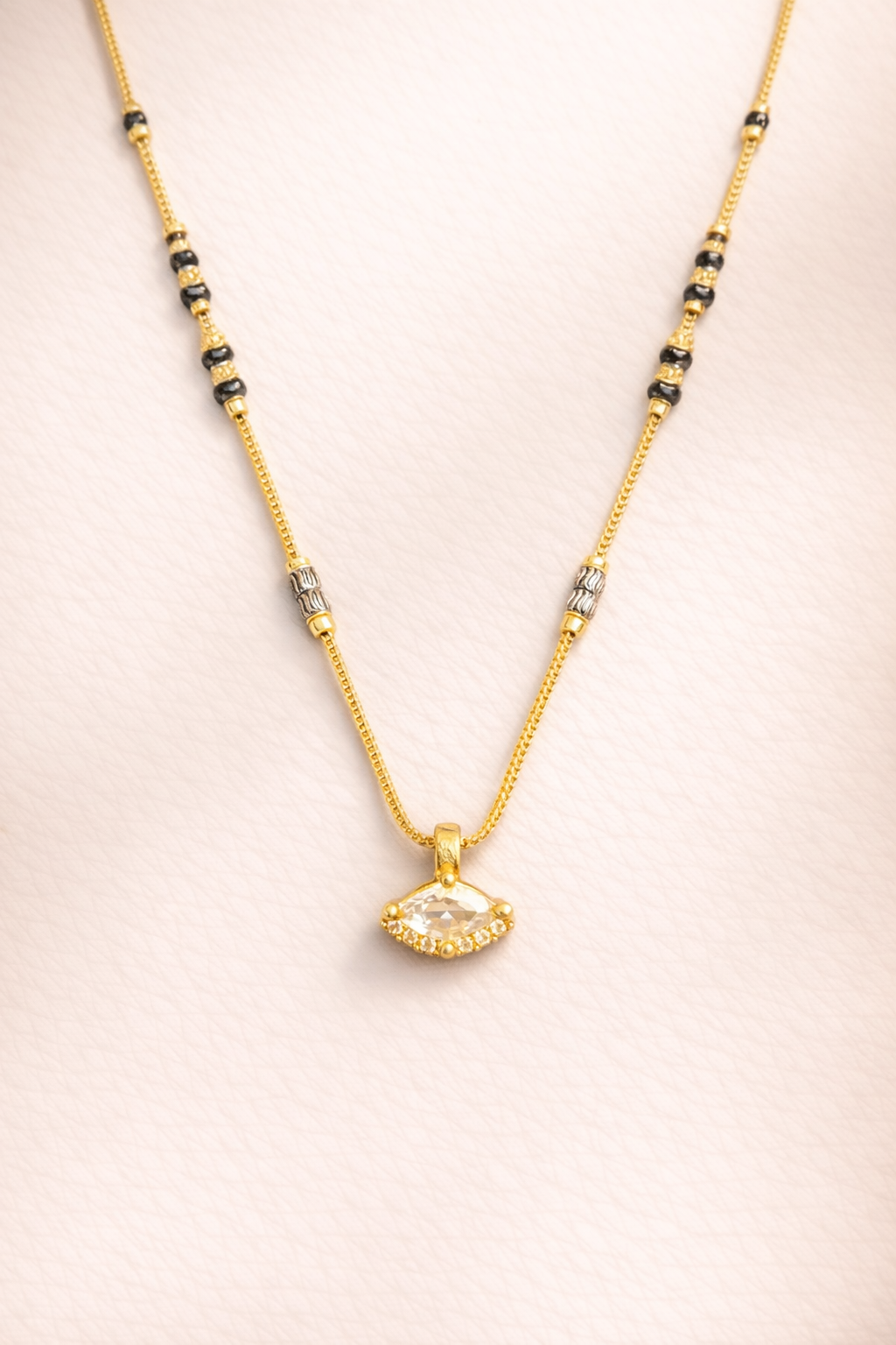 Crystal Gleam Mangalsutra Necklace