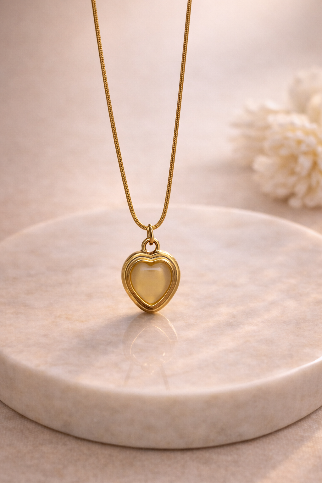 Golden Glow Heart Pendant