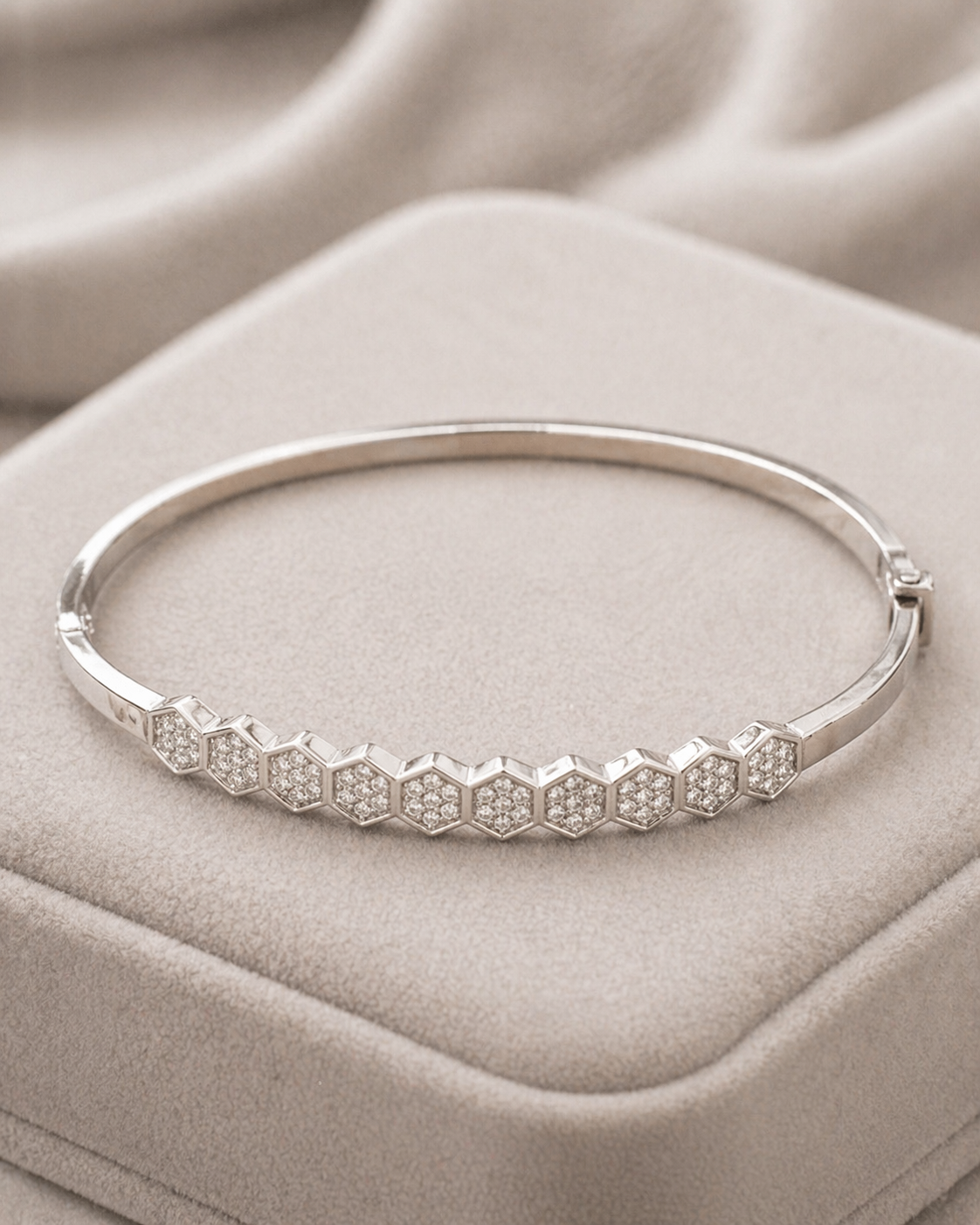 Silver Hexa Sparkle Kada