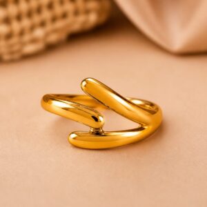 Golden Flow Wrap Ring