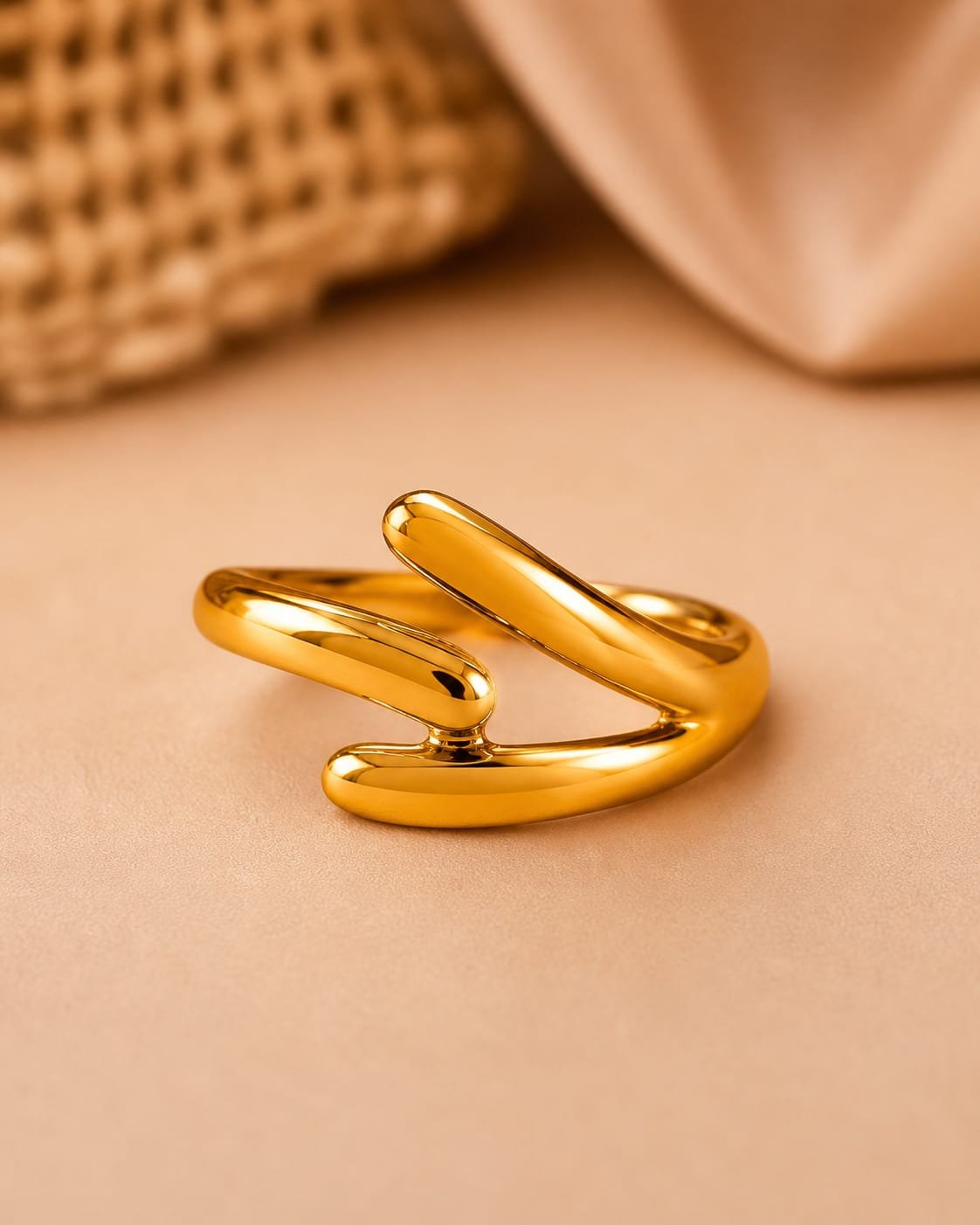 Golden Flow Wrap Ring