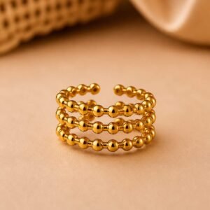 Golden Beaded Luxe Ring