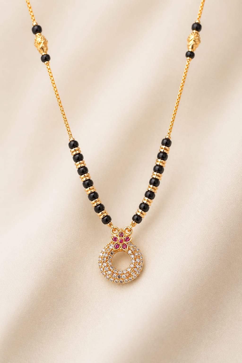 Floral Sparkle Circle Mangalsutra