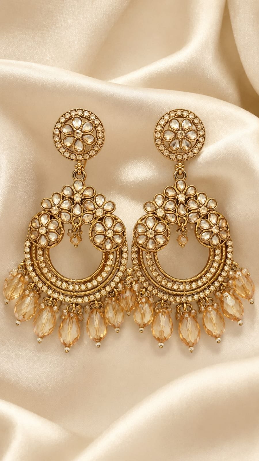 Golden Bloom Chandbali Earrings