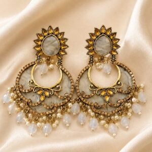 Moonlight Pearl Chandbali Earrings
