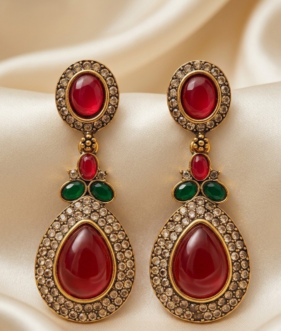 Ruby Elegance Drop Earrings