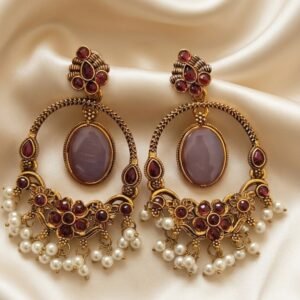Royal Pearl Hoop Earrings