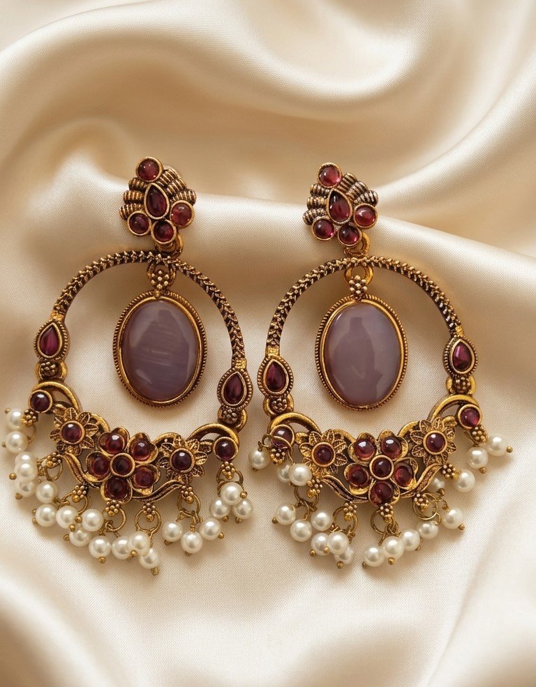 Royal Pearl Hoop Earrings