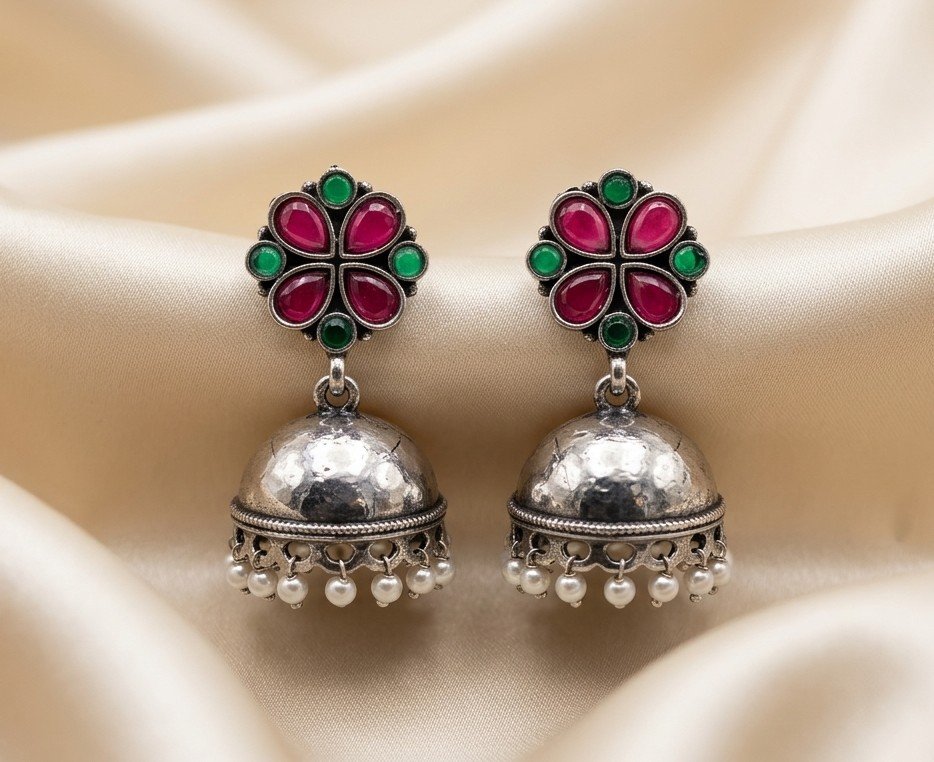 Traditional Floral Jhumka Earrings