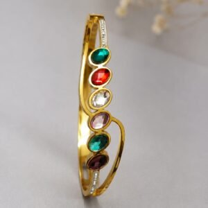 Iris Multi-Gem Cuff Bangle