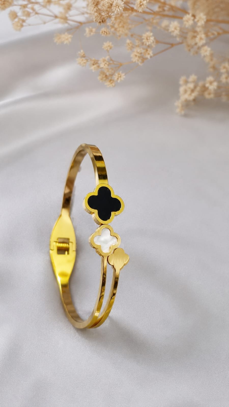 Triple Clover Cuff Bangle