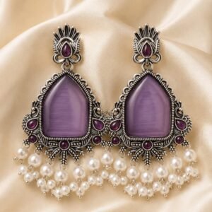 Amethyst Pearl Antique Earrings