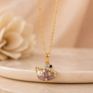 Blush Grace Swan Pendant