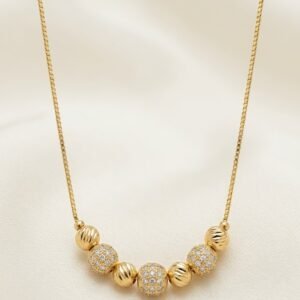 Luxury Crystal Beaded Gold-Tone Necklace