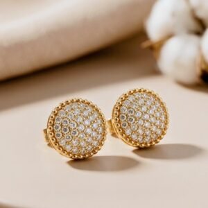 Luxury Round Crystal Stud Earrings
