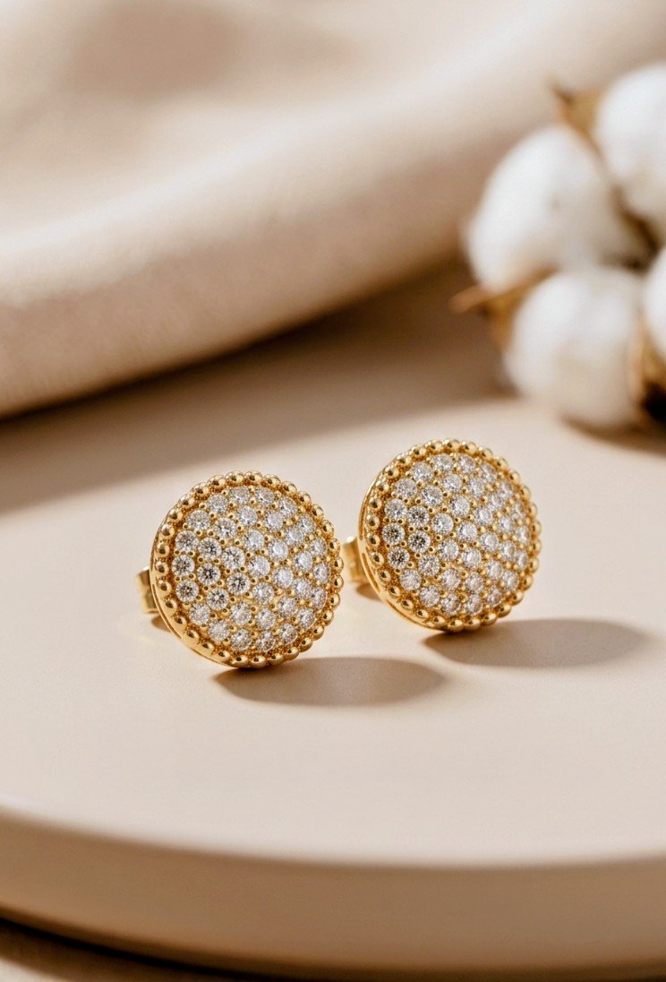 Luxury Round Crystal Stud Earrings
