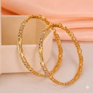 Luxe Sparkle Gold-Plated Crystal Bangles