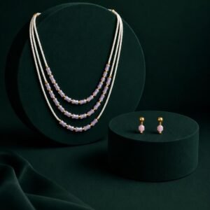 Lavender Pearl Layered Jewelry Set
