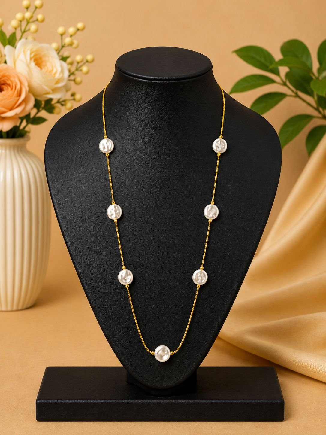 Classic Pearl Station Necklace