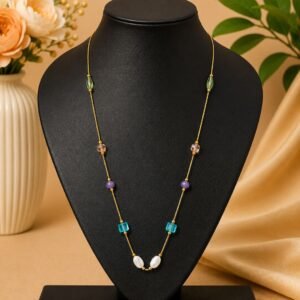Aurora Multi-Bead Gold Chain Necklace